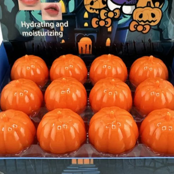 Bálsamo labial humectante e hidratante en forma de calabaza 