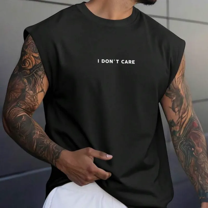 Manfinity Homme Camiseta de hombre de cuello redondo informal y holgada con estampado de letras, para verano