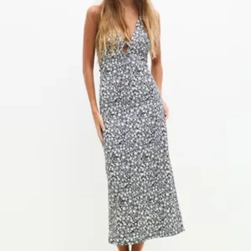 Vestido midi estampado de flores