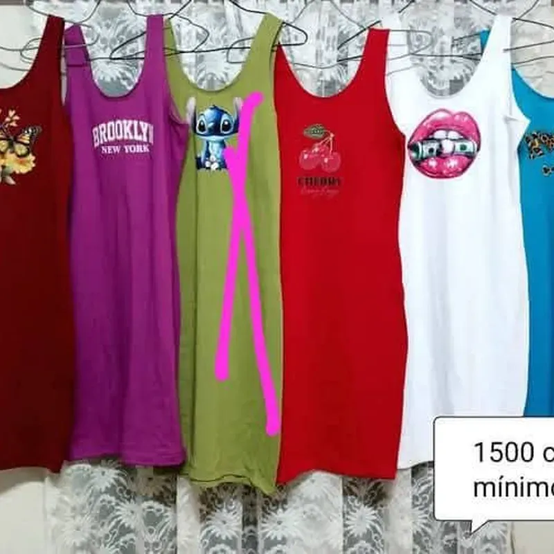 Vestido sin manga con dibujos