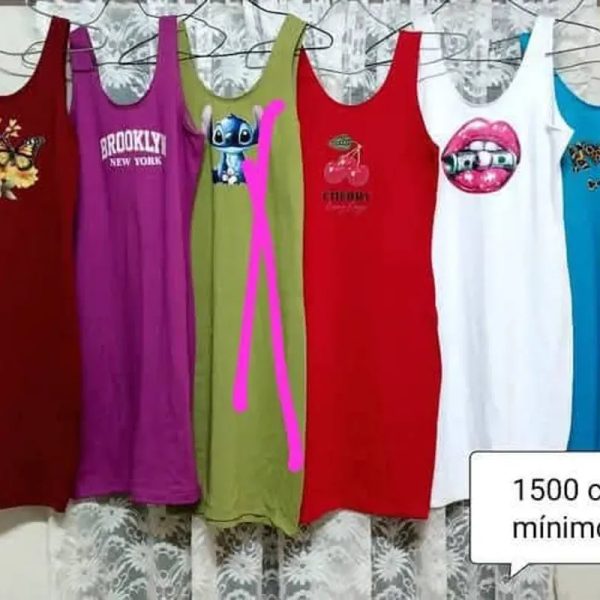 Vestido sin manga con dibujos