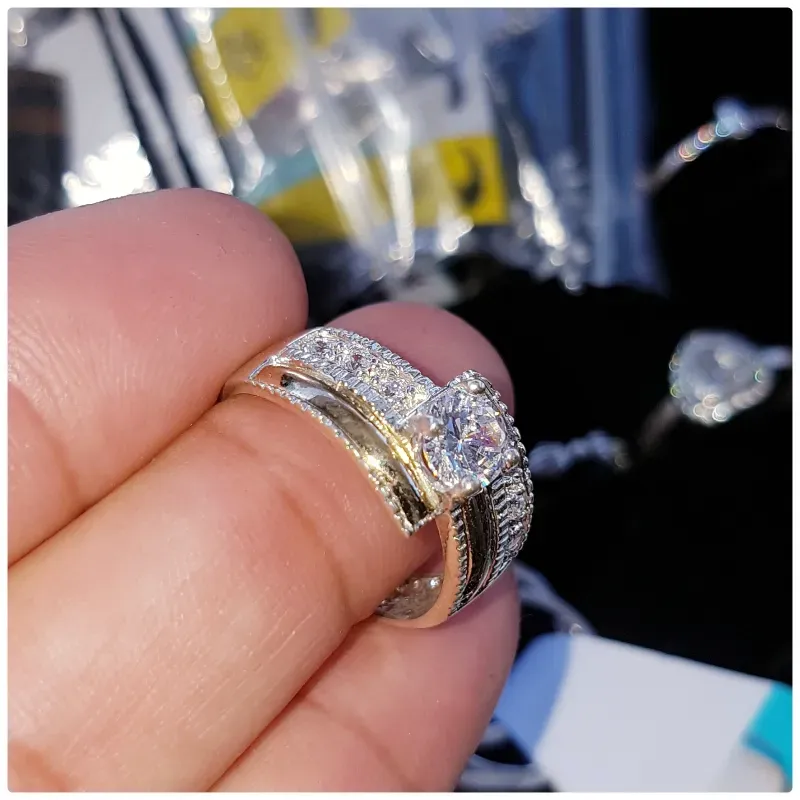 Anillo de plata 925 y oro 10k