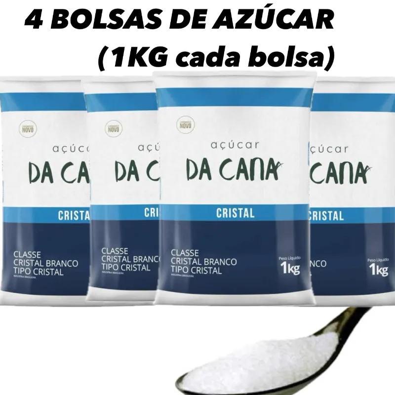 4 BOLSAS DE AZÚCAR (1KG cada bolsa)