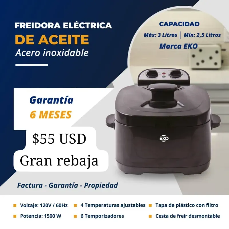 Freidora de aceite EKO 3 litros