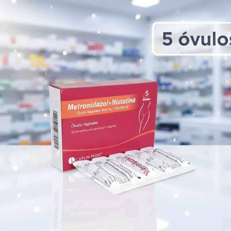 ✅️OVULOS METRONIDAZOL CON NISTATINA 500MG +100,000(5 OVULOS)(VENCEN 9,10-26)