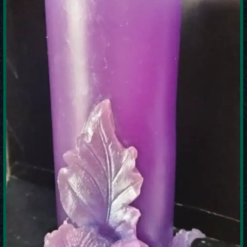 Velón con flor de colores