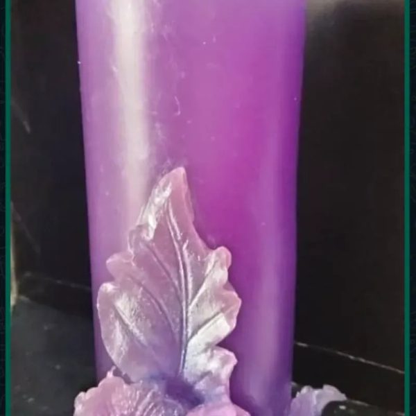 Velón con flor de colores