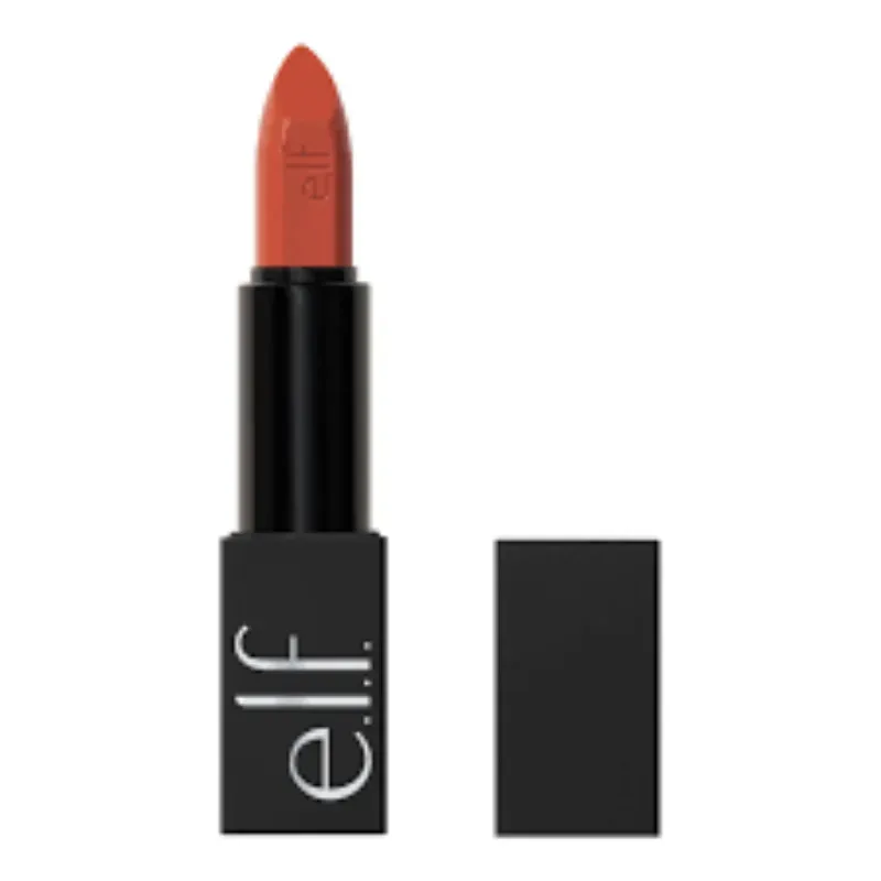 e.l.f. O Face - Lápiz labial satinado, rico pigmentado, nutritivo y duradero, con infusión de jojoba, vegano y sin crueldad, vocal
