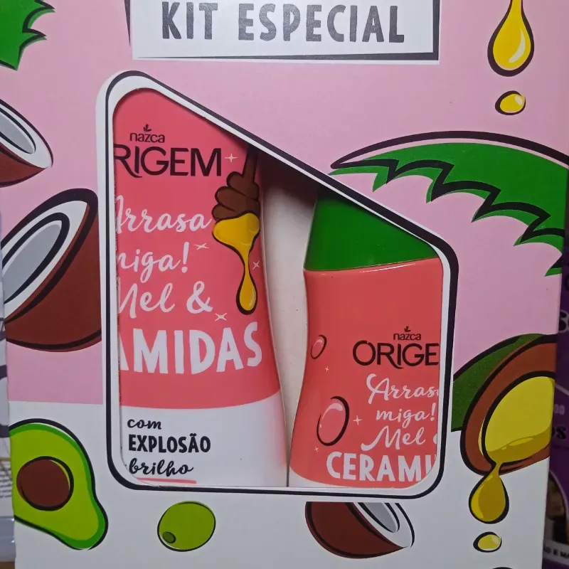 Kit especial Origen shampoo y acondicionador miel y ceramidas