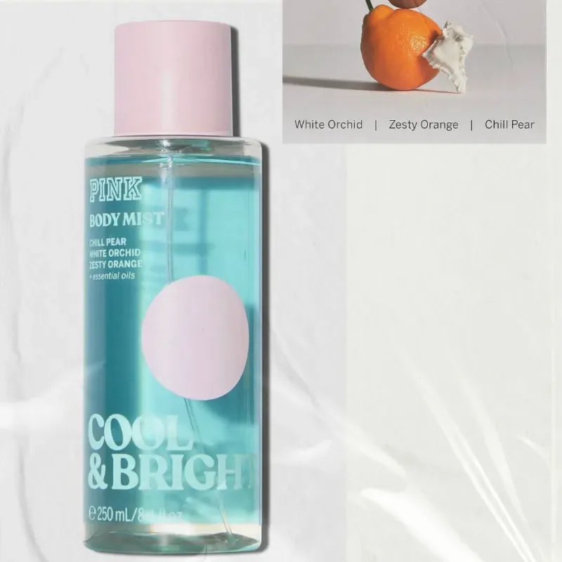  PINK Body Mist Cool & Bright – Chill Pear, White Orchid & Zesty Orange (250 ml)