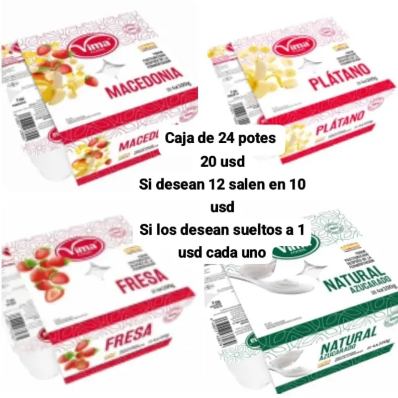 Caja de 24 Potes de Yogurt