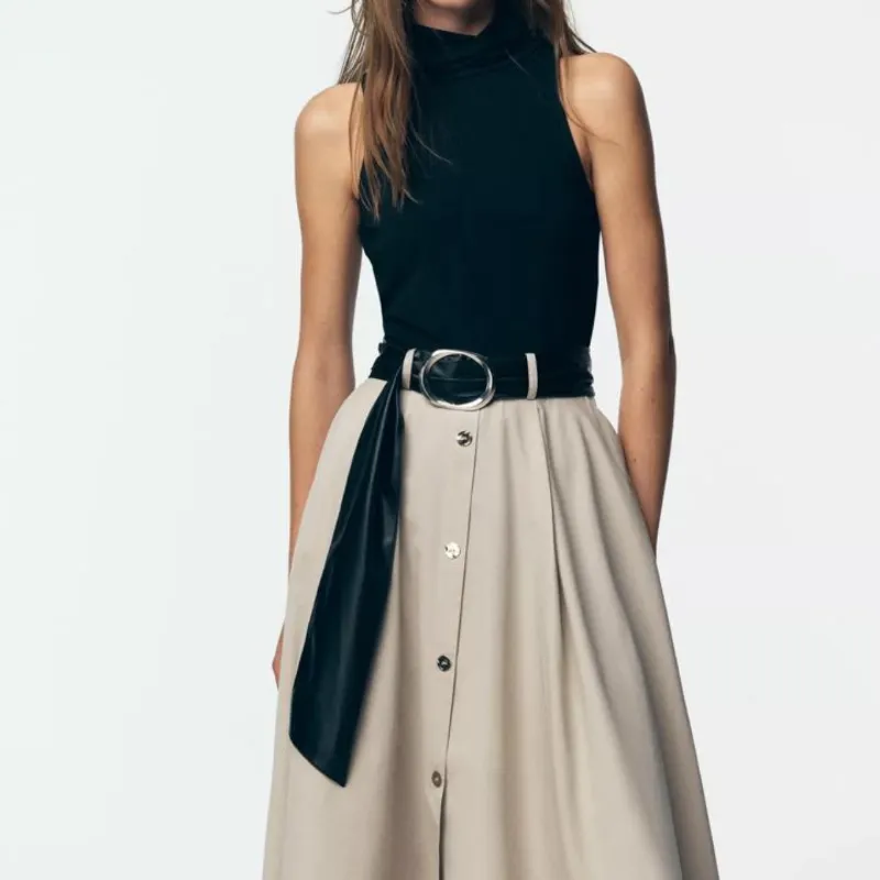 Vestido Combinado Cinturón