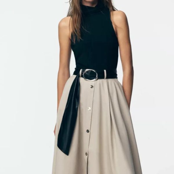 Vestido Combinado Cinturón
