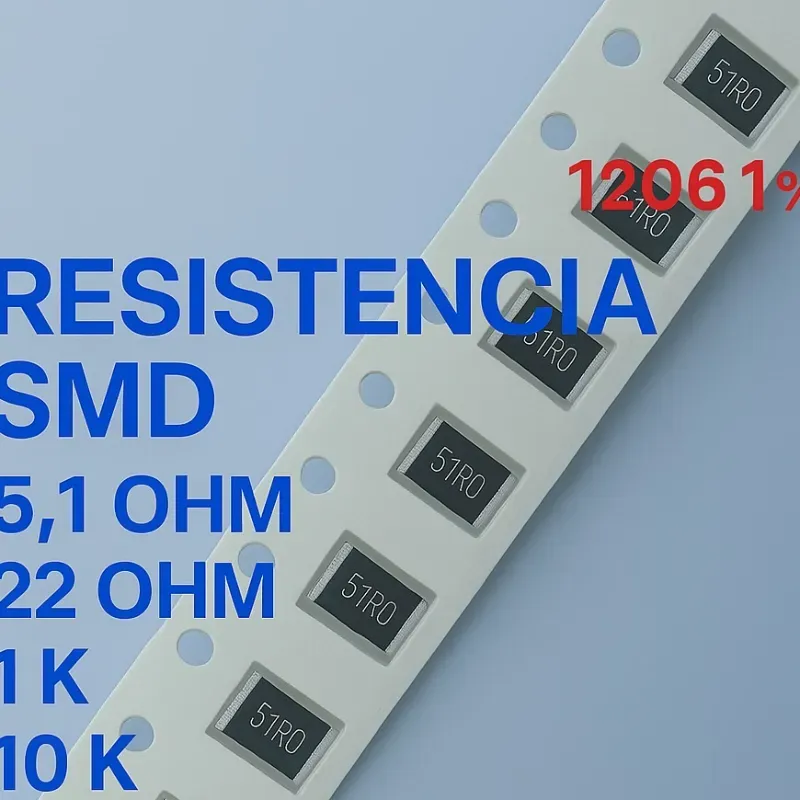 Resistencia SMD 5.1 Ohm, 22 Ohm, 1 K , 10 K
