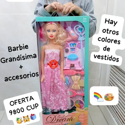 Barbie de caja grandísima y con accesorios 59 cm