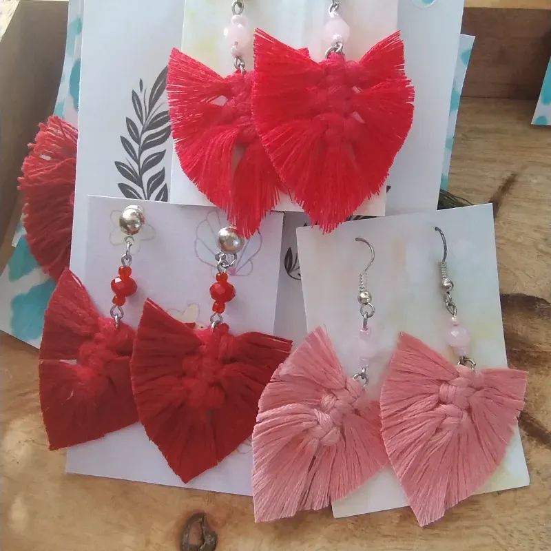 Pendientes de hoja macramé