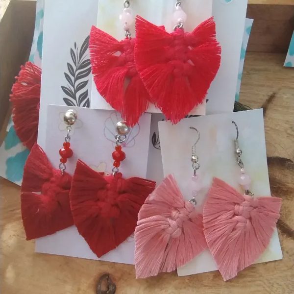 Pendientes de hoja macramé
