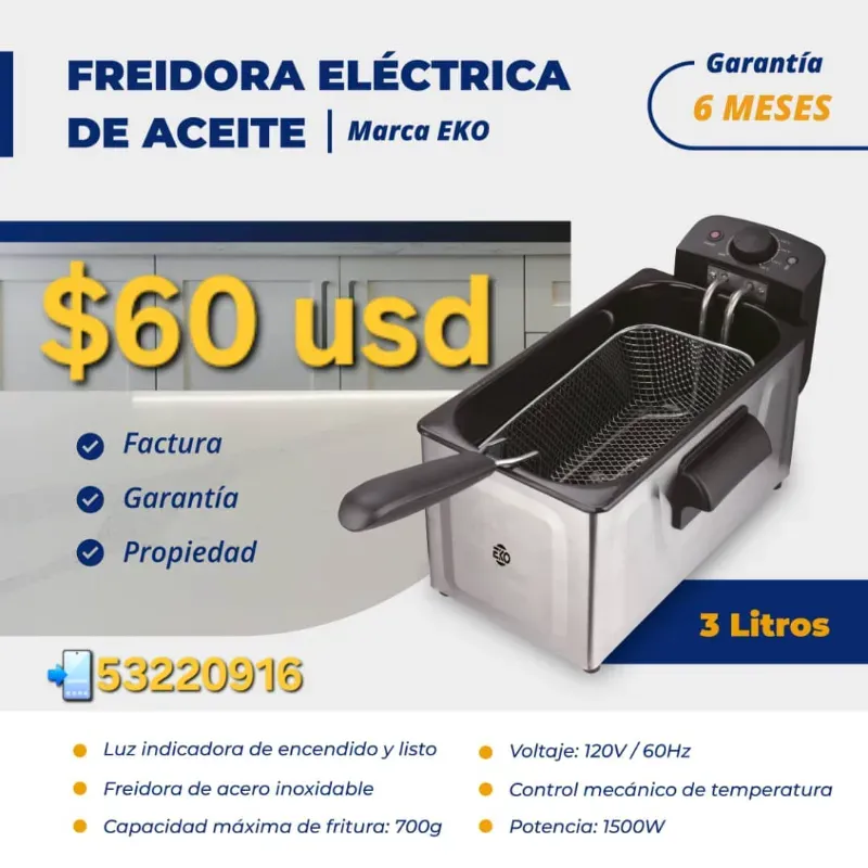 Freidora de aceite Eko 3L