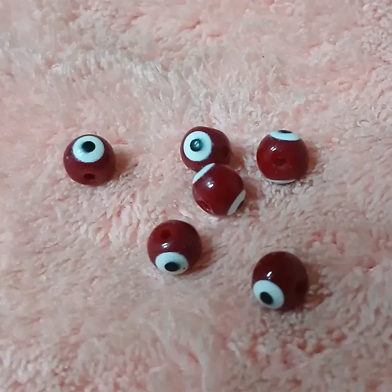 Ojos turcos redondos rojo vino 6 mm