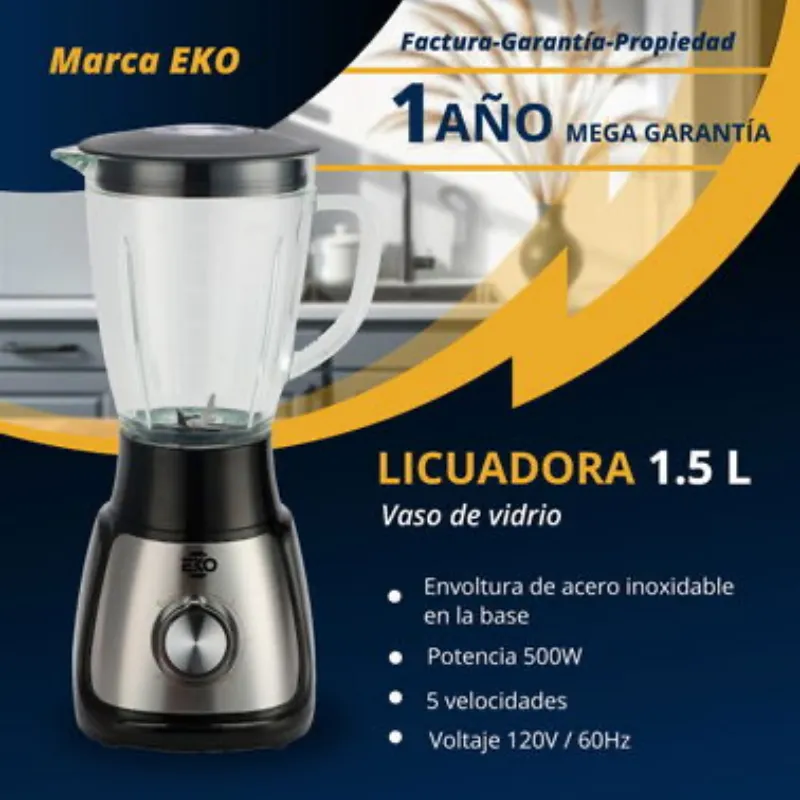 Batidora eko vaso de cristal