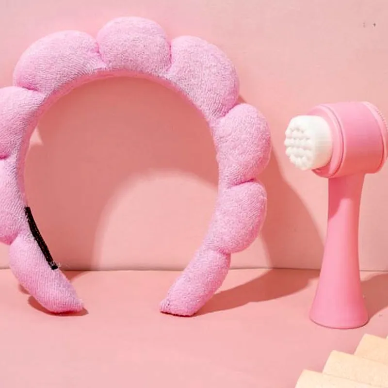 Set de diadema y cepillo de limpieza facial