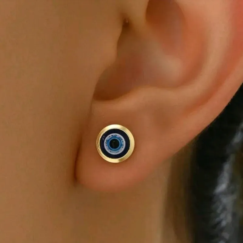 Aretes de acero inoxidable  con ojo turco