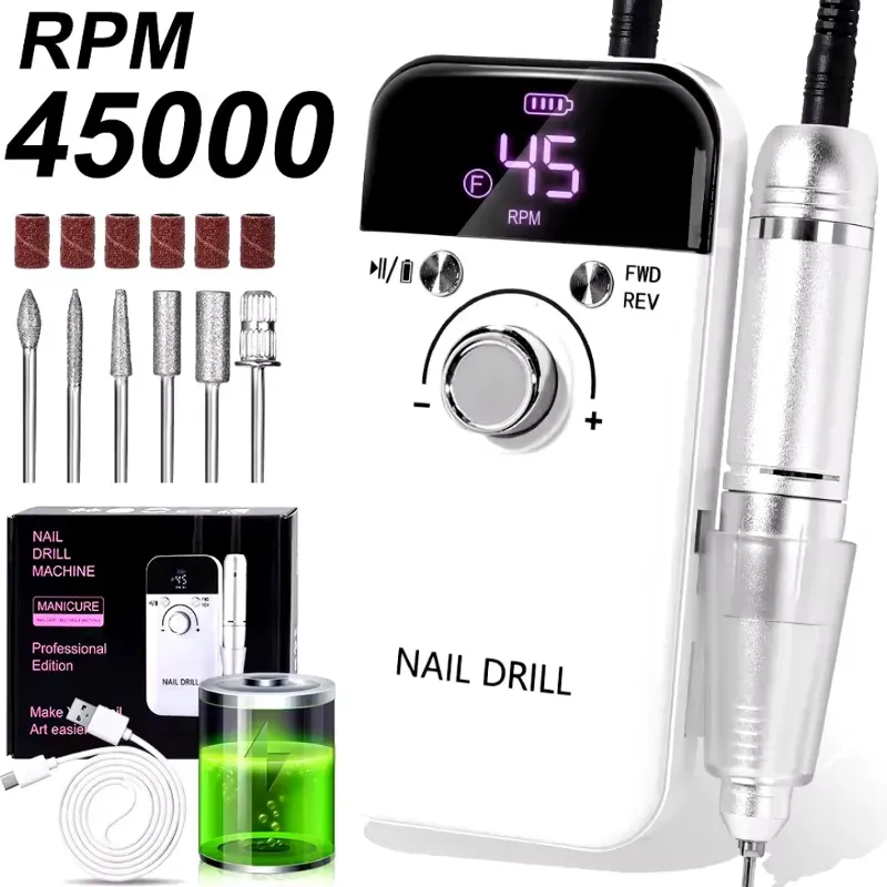 MÁQUINA RECARGABLE 45000 RPM (BLANCA)