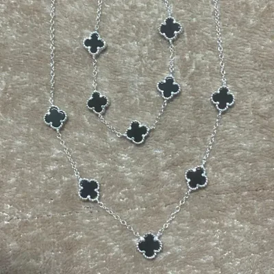 Conjunto de Pulsera + Cadena Van Cleef Plata de Ley S925