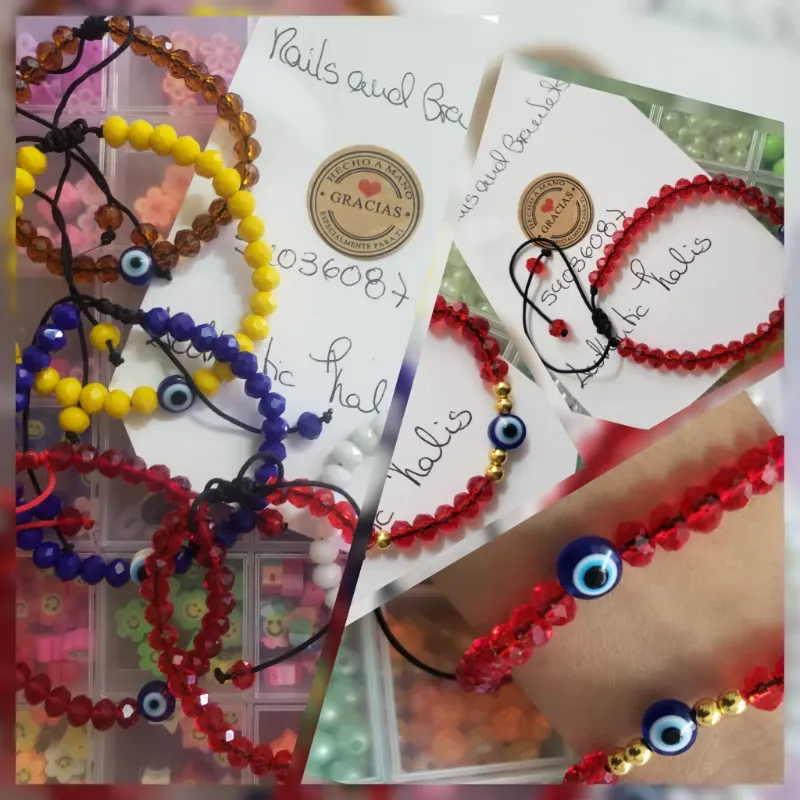 Pulsera con ojos turco y piedras swarosvki