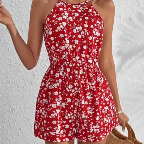 Mono rojo estampado