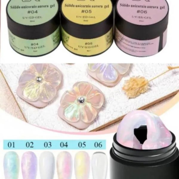 Gel sólido unicornio y aurora