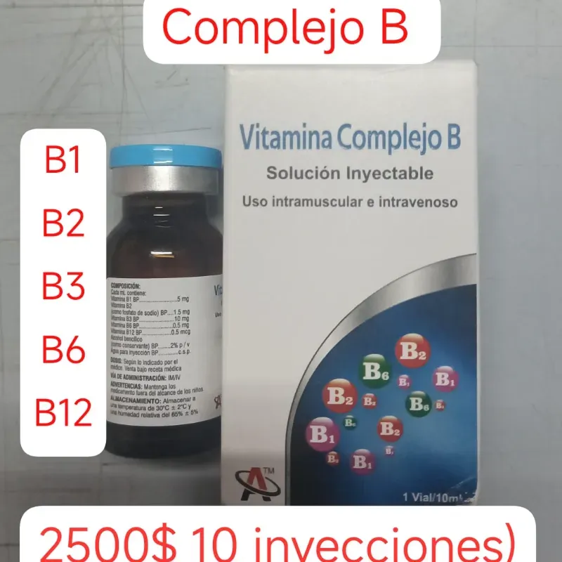 Vitamina Complejo B Solución Inyectable 10 mL Vial de 10 inyecciones