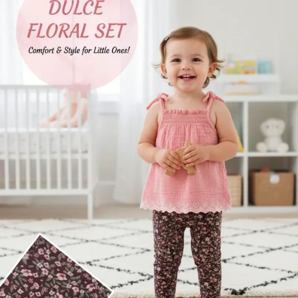 Conjunto de licra floral y blusa de tirantes