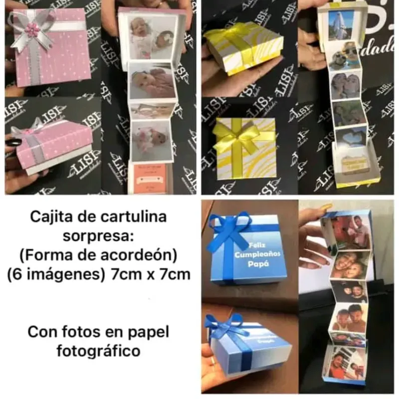 Producto cajitas sorpresa con fotos