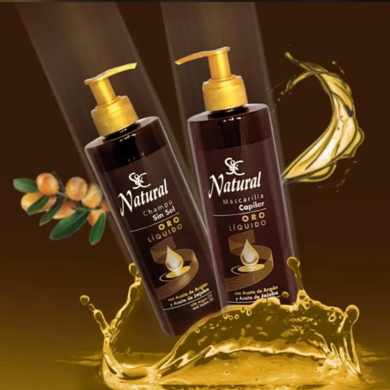 Juego de champú y mascarilla oro líquido