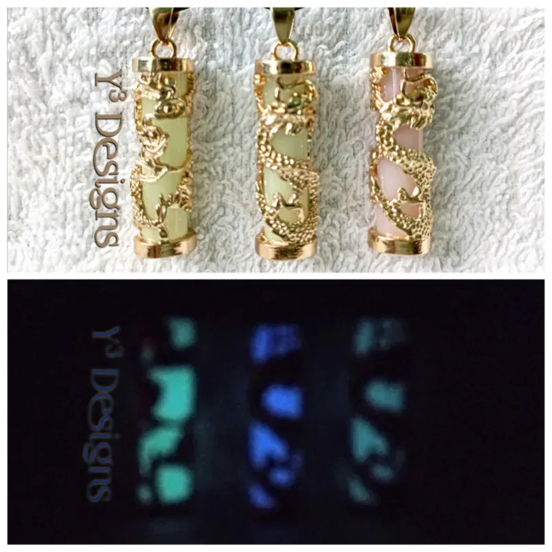 Collares con Dijes Dragón Fluorescente