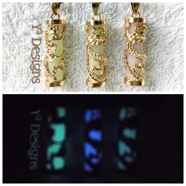 Collares con Dijes Dragón Fluorescente
