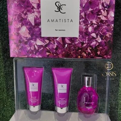 Set de Perfume, Crema para el cuerpo, Exfoliante facial.