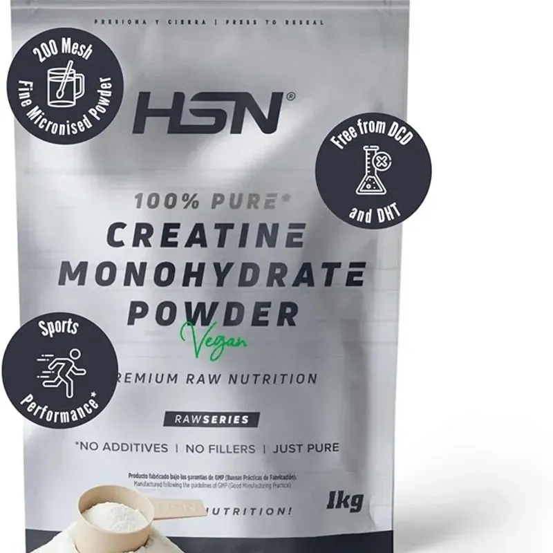 Creatina Monohidrato Micronizada HSN® – 1 kg | 100% Pura | Sin Sabor