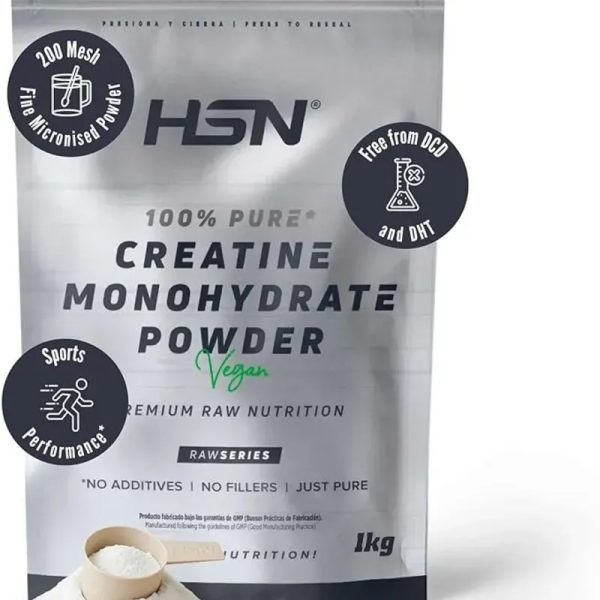 Creatina Monohidrato Micronizada HSN® – 1 kg | 100% Pura | Sin Sabor