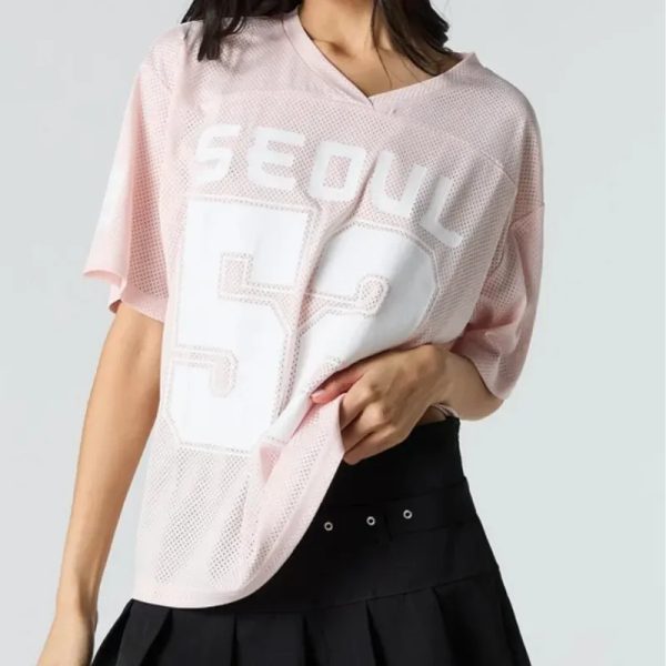 Pulover rosado oversize deportivo