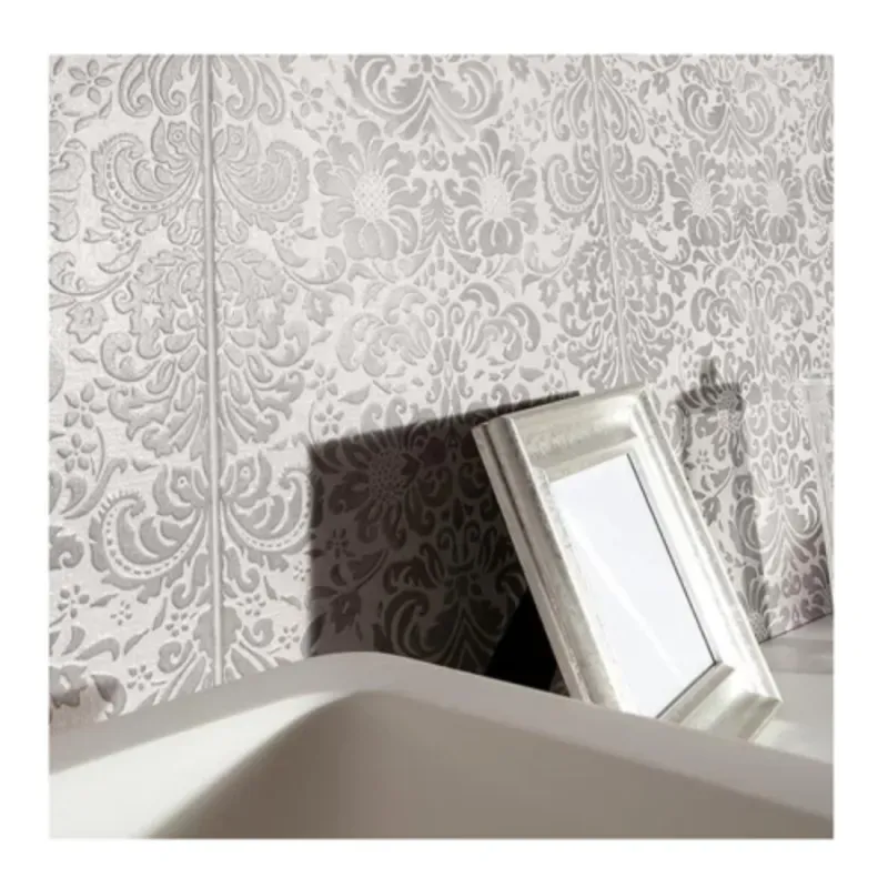 Losa cerámica española Feel silver 31.6x60 cm  373700228