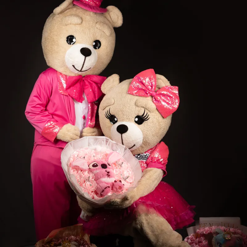 Ositos amor rosa  fucsia 