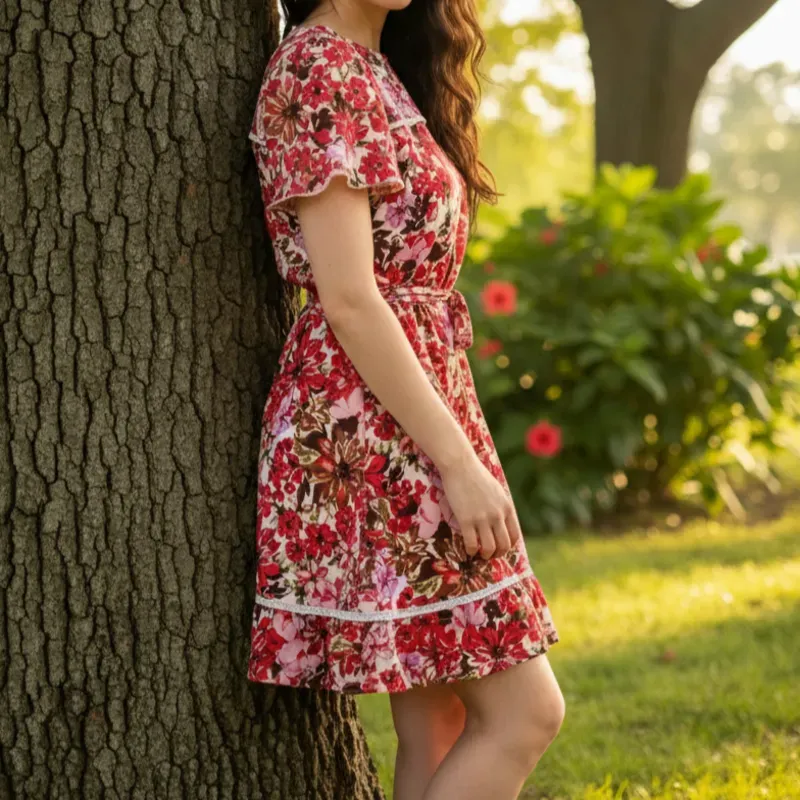 Vestido holgado con banda ajustable