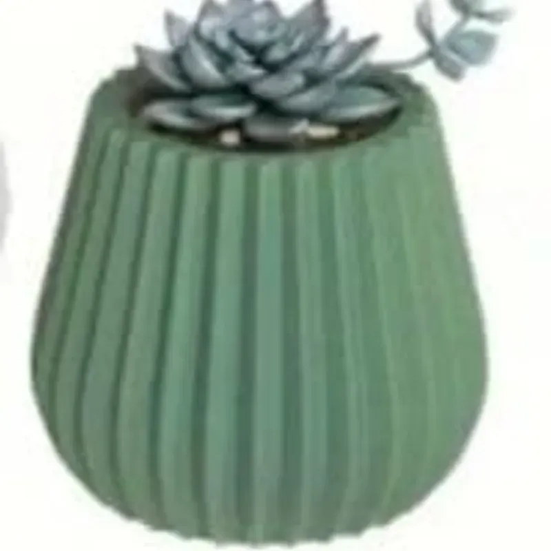 Maceta cónica con diseño a rayas