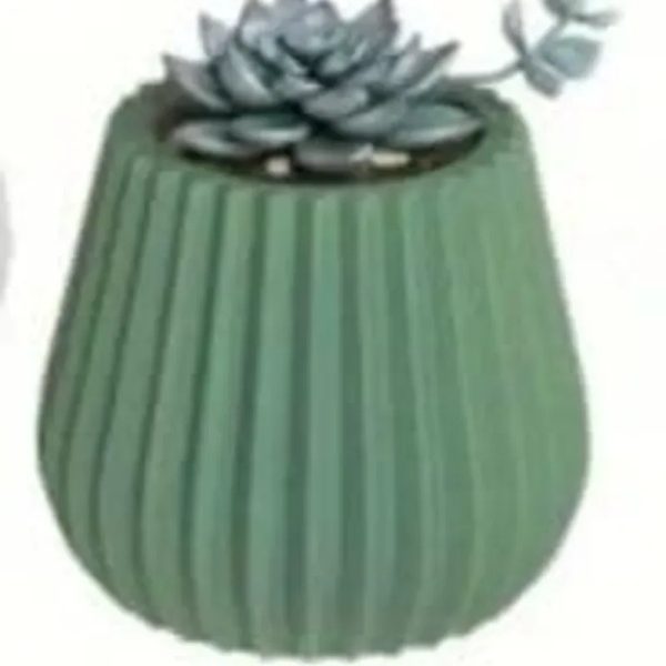 Maceta cónica con diseño a rayas