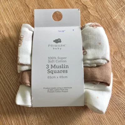 Pack de 3 paños de muselina color marrón