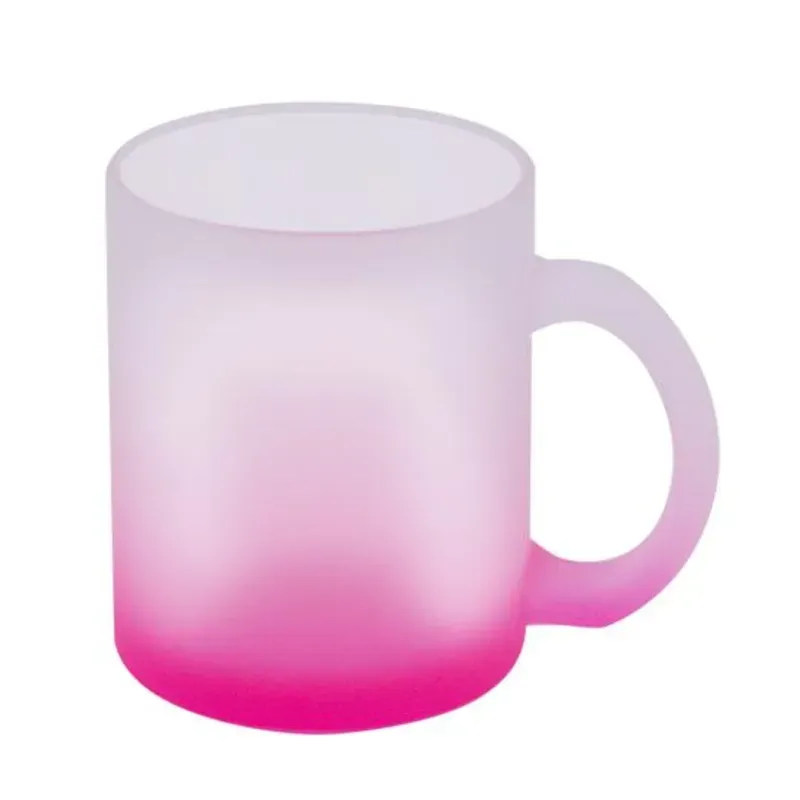 Taza de Vidrio Glaseada 11 oz con base de color