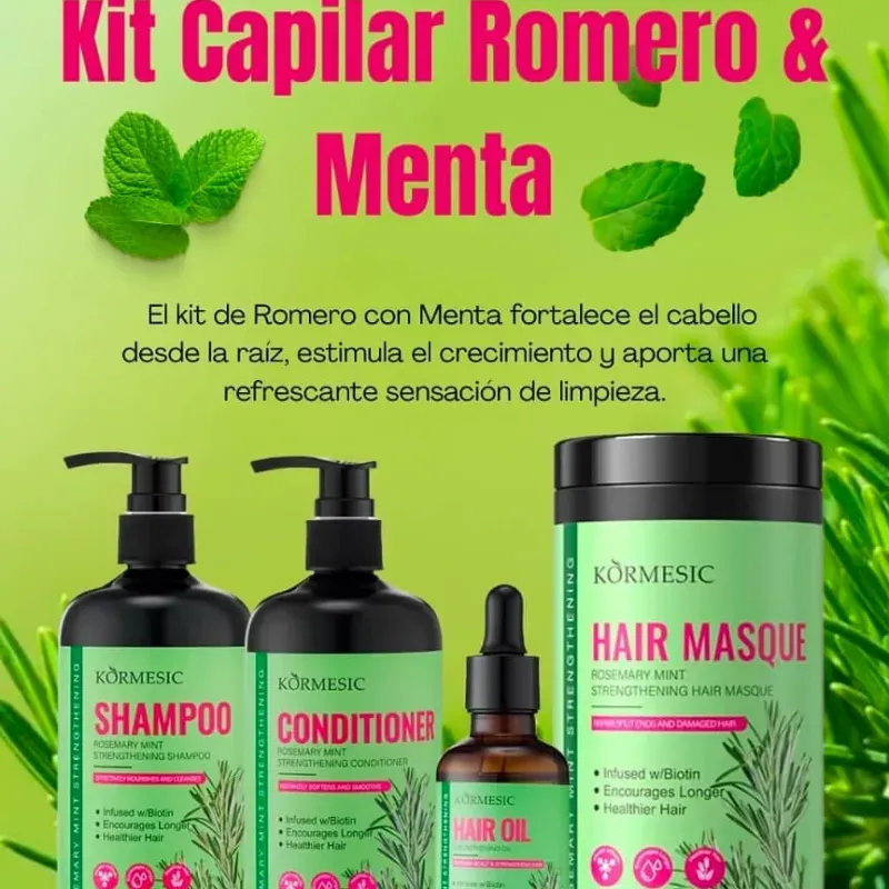 Kit capilar de Romero y menta para el crecimiento del cabello