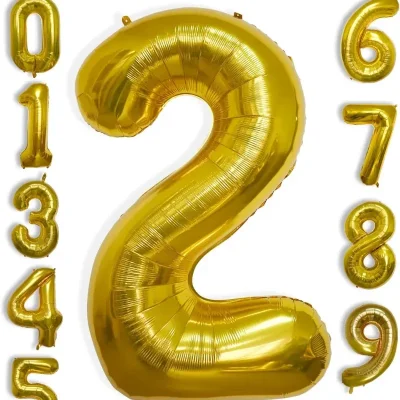 Globo foil número 2 dorado